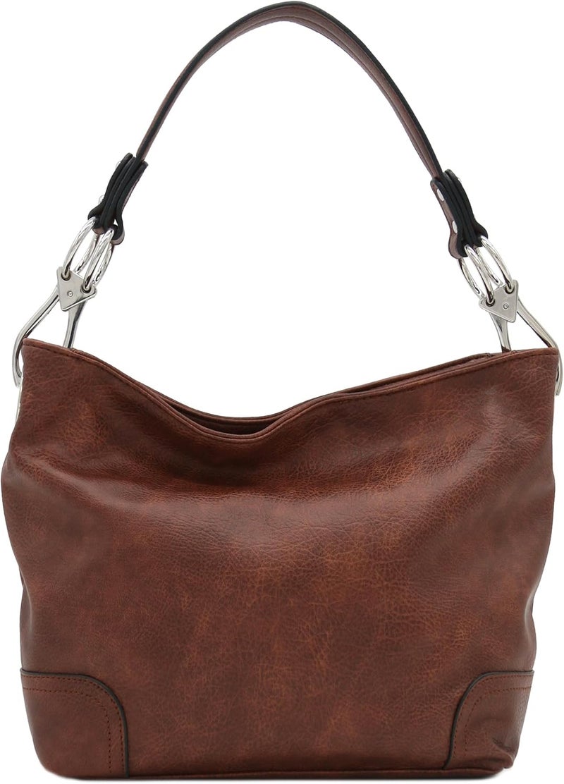 Alyssa Hobo Shoulder Bag with Big Snap Hook Hardware - Image 2
